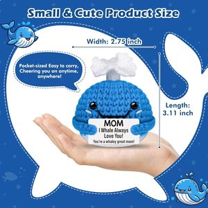 Set de Escritorio de Ballenas Tejidas a Crochet Hechas a Mano, Divertido Regalo Pequeño para Mamá, Hija, Hijo, Cumpleaños, San Valentín, Mamá, Regalo Especial para Oficina y Hogar - Product Image 3