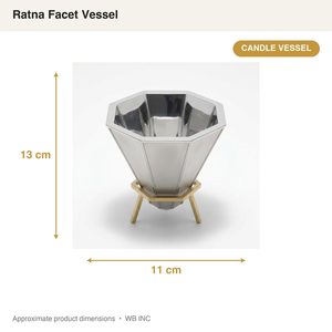 Portavelas de Latón Hecho a Mano de 13 cm con Ocho Facetas Planas, Recipiente con Facetas Ratna para Decoración del Hogar, Hoteles y Bodas - Product Image 6