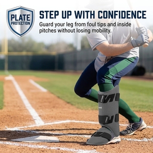 Protège-tibias de baseball légers en gros, protection professionnelle, fermeture réglable auto-agrippante, équipement sportif pour adultes - Product Image 3