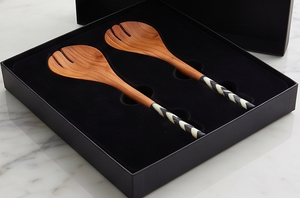 Cubiertos de bambú con mango impreso a mano en 2 colores, bien acabados, aptos para lavavajillas, para uso en el hogar, fiestas, eventos y regalos. - Product Image 3