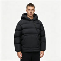 Veste matelassée à capuche pour homme, chaude pour l'hiver, avec fermeture éclair asymétrique, imperméable et légère
