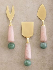 Stone handled cheese knife Copper blade cheese knife <b>set</b> Durable design cheese knives Food contact cheese knives - Product Image 6