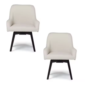 Chaise de salle à manger rembourrée à prix de gros, couleur blanche, avec accoudoirs et pieds en bois, pour salle à manger, hôtel, restaurant, mobilier - Product Image 4