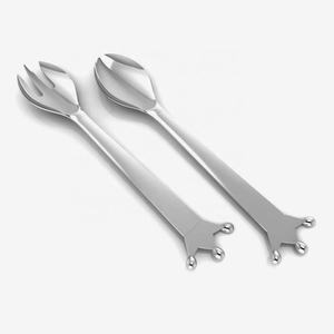 Salade service ensemble métal décoratif Simple or miroir poli ananas fin poignée mariage maison Table salade serveur cuillère - Product Image 4