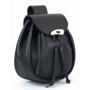 Custom Logo Vegan Faux Soft Leather Mini Highland <b>Backpack</b> Men’s Drawstring <b>Small</b> Scottish Daypack with Flap Closure - Product Image 2