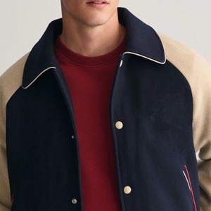 Professional OEM Custom Letterman Varsity <b>Jacket</b> Baseball <b>Jacket</b> with Embroidery and <b>Leather</b> Sleeves - Product Image 4