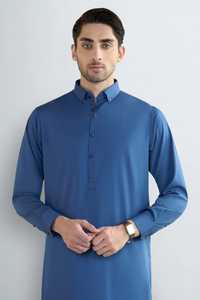 Ensemble pour homme grande taille, salwar kameez brodé pour les occasions de mariage, design ethnique moderne, en soie et rayonne - Product Image 5