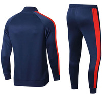 Ensemble de survêtement unisexe bleu marine uni à capuche avec fermeture éclair intégrale, sweat-shirt et pantalon sportifs, séchage rapide, coupe classique, vêtements d'hiver OEM