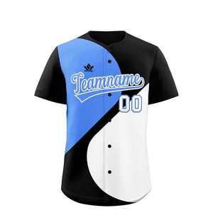 เสื้อเบสบอลแบบซับลิเมชั่นสั่งทำพิเศษ แขนสั้น ยูนิเซ็กซ์ ตัดต่อสี ปิดกระดุมด้านหน้า ระบายเหงื่อได้ดี ชุดทีมแบบสั่งทำส่วนตัว - Product Image 5