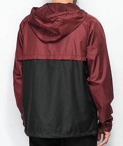 Chaqueta Cortavientos con Capucha para Hombre, Diseño Color Block, Cierre de Cremallera, Casual, Otoño, Poliéster, Manga Larga con Bolsillos - Product Image 4