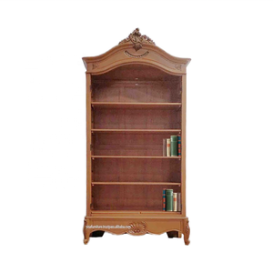 French Style Solid <b>Wood</b> Mahogany Bookcase Adjustable <b>Shelves</b> Hand-Carved Walnut Furniture Dining Home Office School Living Room - Product Image 6