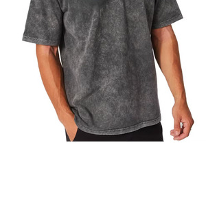 Approvisionnement direct usine : Nouveau T-shirt délavé à l'acide, différentes couleurs, logo personnalisé, meilleur design, col style streetwear, coupe oversize, personnalisable - Product Image 4