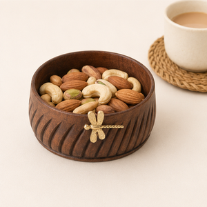 Tazón para Servir Ensaladas de Madera de Acacia Tallado a Mano con Borde Dorado, Diseño Moderno, Ecológico y Duradero, Precio de Fábrica - Product Image 4