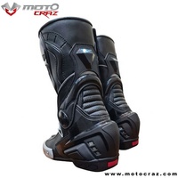 Bottes de moto personnalisées Flash Gear MC-MRB-07 en cuir imperméable avec protection TPU moulée, coupe-vent, grande taille, protection de la cheville, pour la course