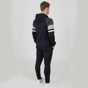 Men's Custom <b>Hooded</b> Tracksuit Color Blocking Full <b>Zip</b> Up Joggers Set Casual Autumn Wear Breathable Polyester 100% Cotton Fleece - Product Image 3