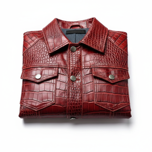 Blouson en cuir moderne pour homme avec détails en toile, imperméable, respirant, coupe-vent, écoresponsable, fermeture éclair, durable, décontracté, OEM, devant - Product Image 6