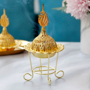 Decorative Antique Brass <b>Bakhoor</b> Burner For Burning <b>Bakhoor</b> <b>Oud</b> Chips Aromatic Incense Home Fragrance Use - Product Image 1