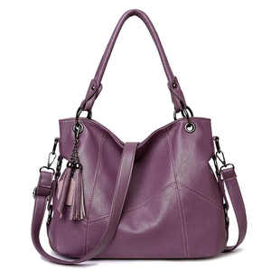 Sac fourre-tout tendance en cuir véritable de vachette pleine fleur avec fermeture éclair, couleur unie, style mode AZORES SPORTS, bandoulière pour femme - Product Image 1