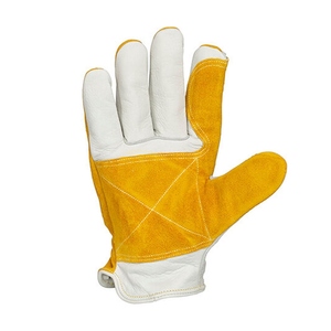 Reinforced Palm <b>Drivers</b> <b>Gloves</b> Cowhide Split and Grain Leather Best Selling for Industrial Use Heavy Duty Abrasion Resistant - Product Image 3