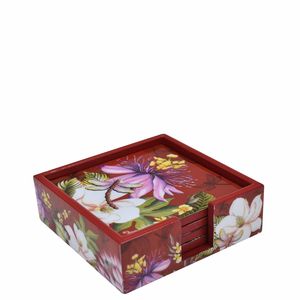 Posavasos de madera esmaltada de colores con gráficos impresos detallados para encimeras de cocina, mesas de comedor y estaciones de café - Product Image 4