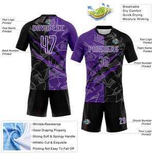 OEM Sublimated 100% Polyester Athletic Jersey Set Wholesale Team Uniform <b>Custom</b> Training Shorts Club Sportswear Apparel Wear Set - Product Image 3