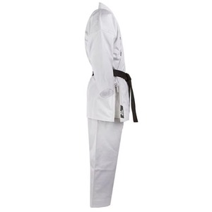 Uniforme de Karate Kudo Personalizado, 100% Algodón, Unisex para Adultos, Uniforme de Artes Marciales Blanco Resistente con Cinturón Negro Disponible para la Venta - Product Image 3