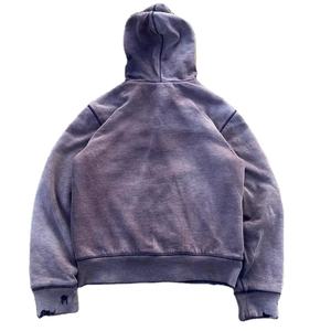 Custom Hoodie <b>Manufacturer</b> Mens Zip-Up Hoodie Distressed Acid Wash Sun-Faded <b>Design</b> with Rivet <b>and</b> Rhinestone Embellishments - Product Image 6