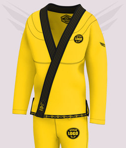 Premium Custom Logo Yellow BJJ Gi Brazilian Jiu Jitsu Uniform 450GSM Pearl Weave Cotton Kimono Martial Arts Professional Suit - Product Image 1
