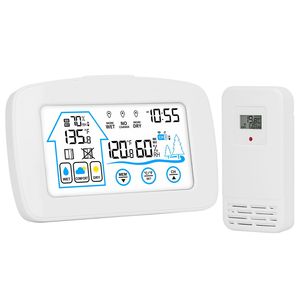 <b>Wireless</b> Indoor/Outdoor 196FT Range Weather Station Clock Thermometer <b>Sensor</b> for <b>Temperature</b> Monitor Air Quality Monitor - Product Image 2