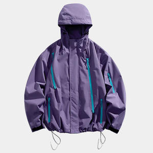 Trendy Custom Windbreaker Zip up Hoodie Outdoor Rainy Suit Windproof Lightweight Rain <b>Jacket</b> Multi Pocket OEM men's <b>jackets</b> USA - Product Image 6