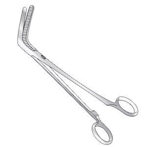 Pinza Parametrium Wertheim Curva sobre Plano, Articulación Roscada, 254 mm de Largo, Fabricante de Instrumentos Quirúrgicos de Acero Inoxidable en Pakistán - Product Image 1