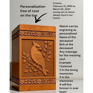 Custom Engraved Wooden Urn for Ashes – Personalized Memorial Keepsake urn Memorial Keepsake by AYAANS - Product Image 4
