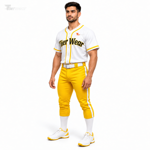 Men Baseball <b>Uniform</b> Custom Team Jersey Set Breathable Sports Wear OEM Private <b>Label</b> Factory Manufacturer - Product Image 1