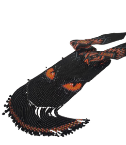 สร้อยคอประดับลูกปัดสีดำสุดฮิต "ดวงตาหมาป่า" งานแฮนด์เมดลายชนเผ่ารูปทรงเรขาคณิต เครื่องประดับยูเครนลึกลับ เหมาะสำหรับเป็นของขวัญ - Product Image 3