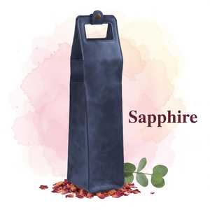 Porte-vin en cuir véritable de qualité supérieure, sac de transport pour une bouteille, logo personnalisé, vente en gros, sac cadeau pour vin LEB-0054B - Product Image 2