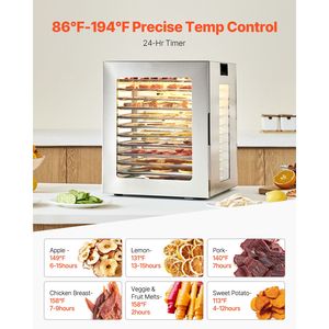 Essiccatore Elettrico per Alimenti da 850W con 12 Vassoi in Acciaio Inox, Controllo Digitale, Temperatura Regolabile, Timer 24 Ore, Spedizione Gratuita - Product Image 5