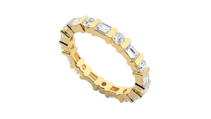 Anillo de eternidad de corte redondo de alta demanda, anillo inteligente de diamante cultivado en laboratorio, oro macizo de 14K para boda, compromiso, personalizado - Product Image 6