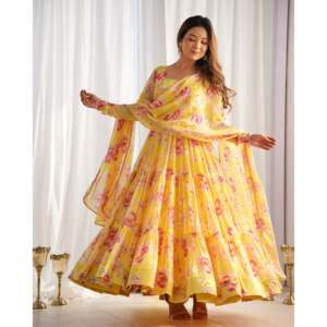 Designer XS Anarkali Robe et pantalon avec Dupatta Party Wear Look - Product Image 1
