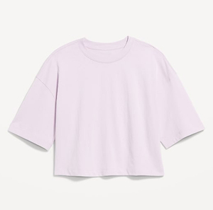 เสื้อครอปท็อปผู้หญิงแบบเรียบง่าย เสื้อยืดโอเวอร์ไซส์สำหรับฤดูร้อน เสื้อยืดพิมพ์ลายพัฟฟ์ ผ้าฝ้าย 100% เสื้อครอปท็อปผู้หญิง - Product Image 4