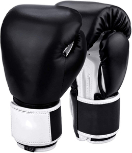 Guantes de Boxeo de Cuero Negro de 12 Onzas, con Cierre de Velcro, para Entrenamiento de Adultos, Guantes de Entrenamiento Amateur, Calidad Profesional - Product Image 2