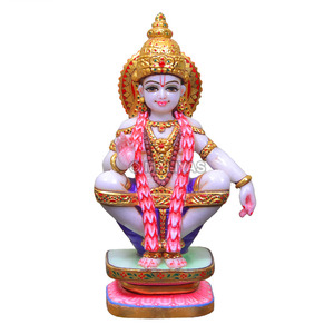 Marble Ayyappa Swamy Statue - 9 Inch | Handcrafted White Marble Lord Ayyappa Murti | Premium Hindu God Idol | MALIYAS Jaipur - Product Image 2