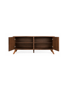 <b>Midcentury</b> Modern Solid Wood Living Room Cabinet with Flat Panel Doors and Storage Features Luxury House - Product Image 3