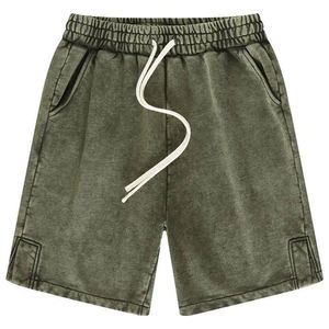 Pantalones Cortos Deportivos de Algodón con Efecto Ácido Vintage, Diseño Personalizado, para Gimnasio y Entrenamiento, con Cierre de Cordón, Venta al Por Mayor - Product Image 3