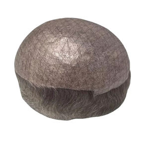 Toupee y Peluca de Cabello Humano Gris de Piel Fina, 100% Cabello Remy Indio, Rizado Kinky Yaki, Calidad Premium, Taz Hair Bangladesh, Trama Única - Product Image 5