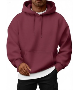 Nouvel Arrivage – Sweat à Capuche Homme Personnalisable Grande Taille, 100% Coton Doublé, Manches Longues, Col Asymétrique, Couleur Unie, Confortable - Product Image 1