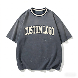 Fabricant de t-shirts streetwear personnalisés, t-shirt graphique vintage pour homme, coupe ample, style universitaire imprimé, effet délavé - Product Image 6