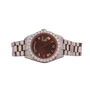Relojes de Acero de Lujo Personalizados con Caja Cuadrada, Brillantes Diamantes VVS Moissanite Cultivados en Laboratorio, Unisex, de Proveedor Indio - Product Image 1