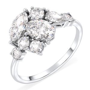 Bague de fiançailles REYES au design classique en or blanc 14 carats avec moissanite certifiée GRA pour femme, prix de gros, cadeau d'anniversaire, bijoux - Product Image 2