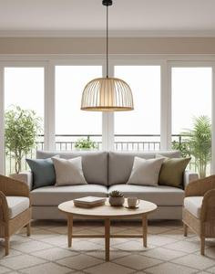 Handmade Rattan Pendant Light Boho Woven Bamboo <b>Ceiling</b> Lamp Eco Friendly Natural Lighting OEM Supplier Vietnam - Product Image 6