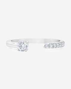 Lab Grown Diamond Stackable Ring Custom 10K 14K Solid Gold 1.5mm Width Minimalist Open <b>Gap</b> Bypass Matching Engagement Wedding - Product Image 5